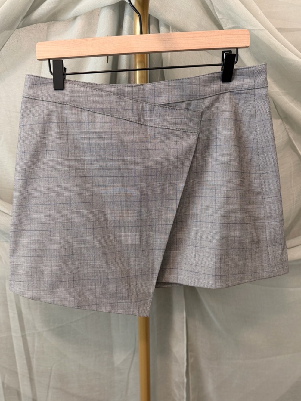 Madewell Gray Wrap Mini Skirt Asymmetrical